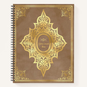 Cuaderno Crea tu propio beige marrón dorado ornamentado