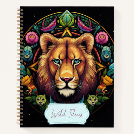 Cuaderno Crea tu propio bloc de notas sobre el león animal