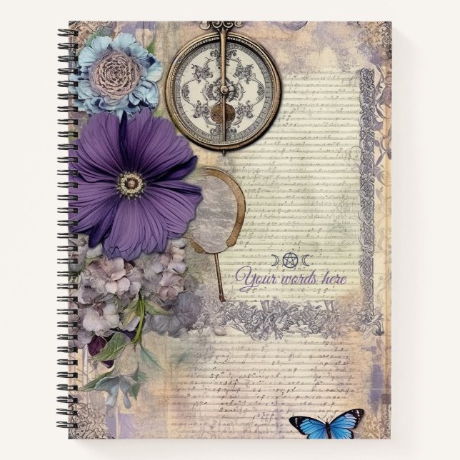 Cuaderno Crea tu propio bouquet de flores de mariposas efím (Anverso)