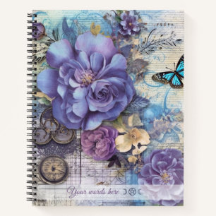 Cuaderno Crea tu propio bouquet de flores púrpuras efímeras