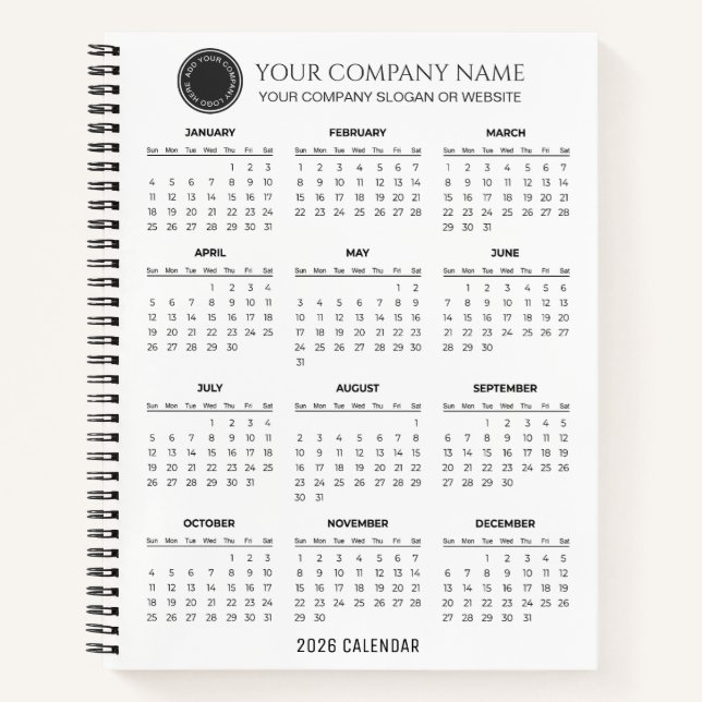 Cuaderno Crea tu propio calendario de empresa 2026 |  (Anverso)