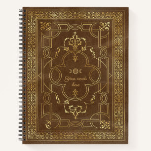 Cuaderno Crea tu propio camello marrón con relieve dorado