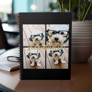 Cuaderno Crea tu propio collage de 4 fotos - Nombre del scr