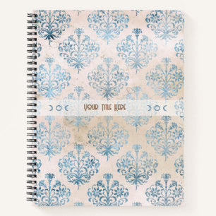 Cuaderno Crea tu propio damasco teñido de té azul