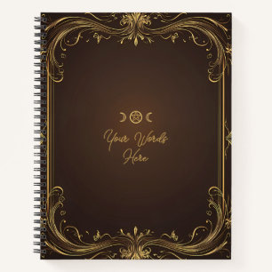 Cuaderno Crea tu propio decorativo ornamentado marrón dorad