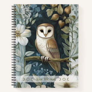 Cuaderno Crea tu propio floral botánico de búho dorado