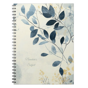 Cuaderno Crea Tu Propio Floral Minimalista Azul Dorado Sole