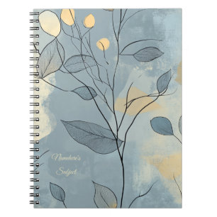 Cuaderno Crea Tu Propio Floral Minimalista Azul Profundo