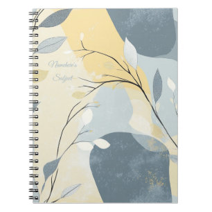 Cuaderno Crea Tu Propio Floral Minimalista Gris Azul Dorado