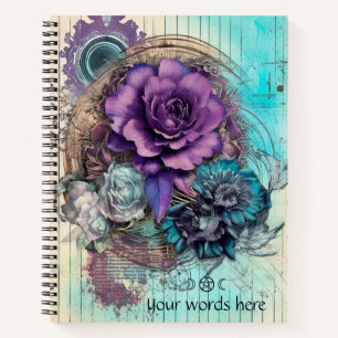 Cuaderno Crea Tu Propio Floral Rosa Malva Shabby
