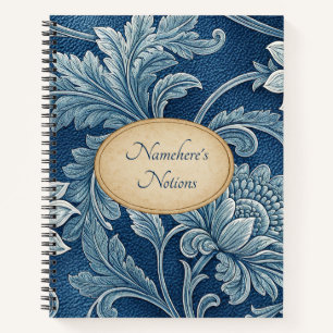 Cuaderno Crea tu propio floral vintage en relieve azul 3D