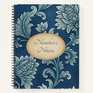 Cuaderno Crea tu propio floral vintage en relieve teal 3D