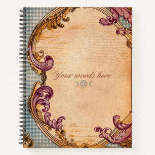 Cuaderno Crea Tu Propio Gingham Dorado Morado con Filigrana
