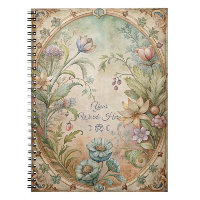 Cuaderno Crea Tu Propio Jardín de Flores Antiguas enmarcada (Frente)