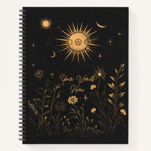 Cuaderno Crea tu propio jardín solar celestial dorado