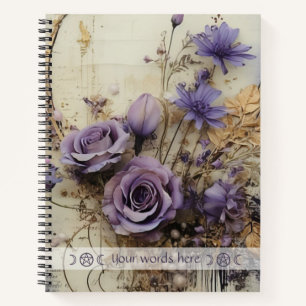 Cuaderno Crea Tu Propio Jardín Vintage de Rosas Púrpura en