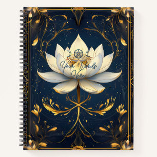 Cuaderno Crea tu propio loto blanco azul dorado