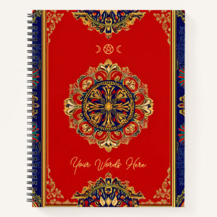 Cuaderno Crea tu propio mandala rojo azul dorado