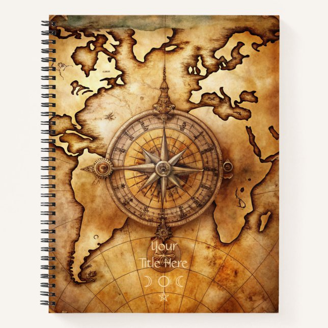Cuaderno Crea tu propio mapa de viaje con rosa de los vient (Anverso)