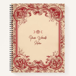 Cuaderno Crea tu propio marco rojo ornamentado crema
