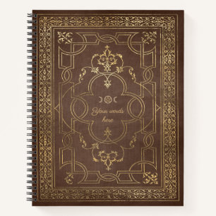 Cuaderno Crea tu propio marrón umber dorado ornamentado