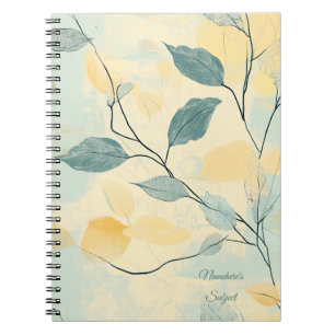 Cuaderno Crea Tu Propio Minimalista Floral Verde y Amarillo