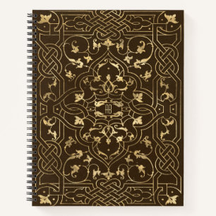 Cuaderno Crea tu propio nudo celta dorado marrón