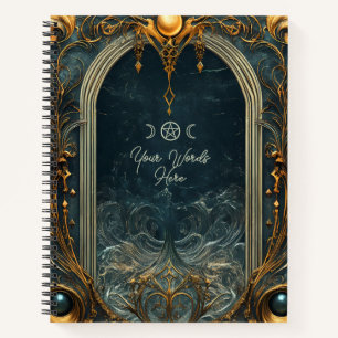 Cuaderno Crea tu propio océano azul profundo dorado