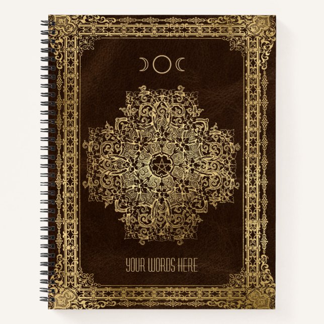 Cuaderno Crea tu propio ornamental dorado marrón (Anverso)
