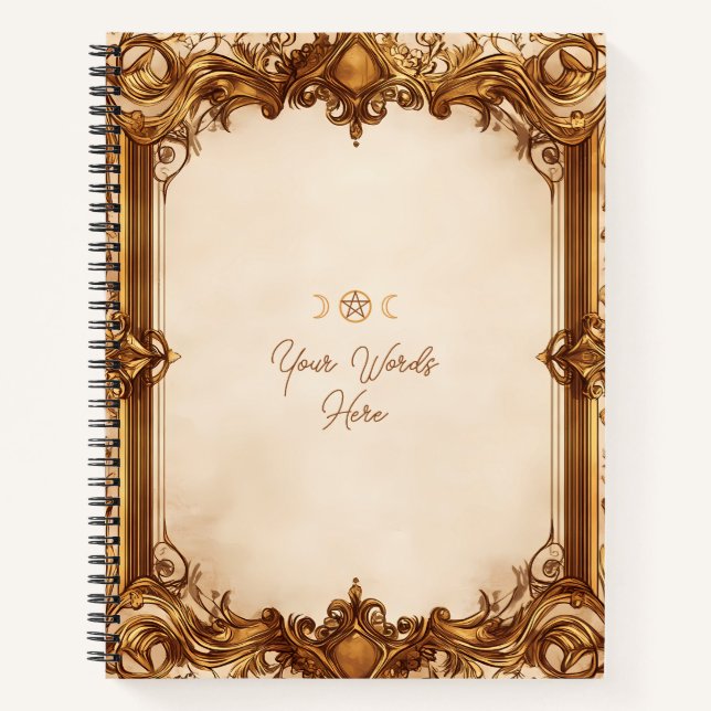 Cuaderno Crea tu propio ornamento beige dorado (Anverso)
