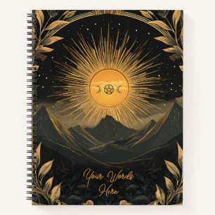 Cuaderno Crea tu propio paisaje floral del amanecer dorado