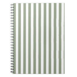 Cuaderno Crea tu propio patrón a rayas blancas y verde salv