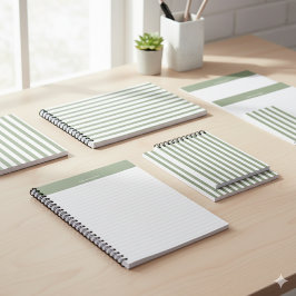 Cuaderno Crea tu propio patrón de rayas blancas verdes de s