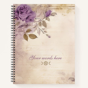 Cuaderno Crea tu propio pergamino de rosa púrpura