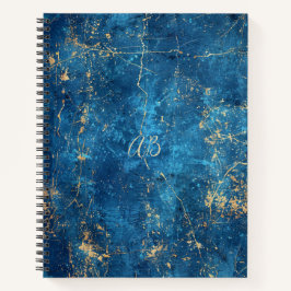 Cuaderno Crea tu propio portátil de Navy Blue & Gold Grunge