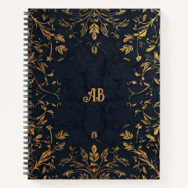 Cuaderno Crea tu propio portátil romántico negro y oro