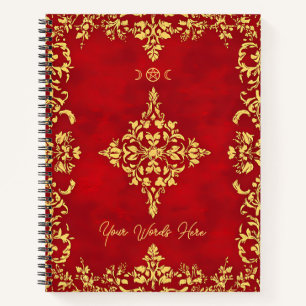 Cuaderno Crea tu propio rojo brillante dorado