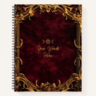 Cuaderno Crea tu propio terciopelo rojo burdeos dorado