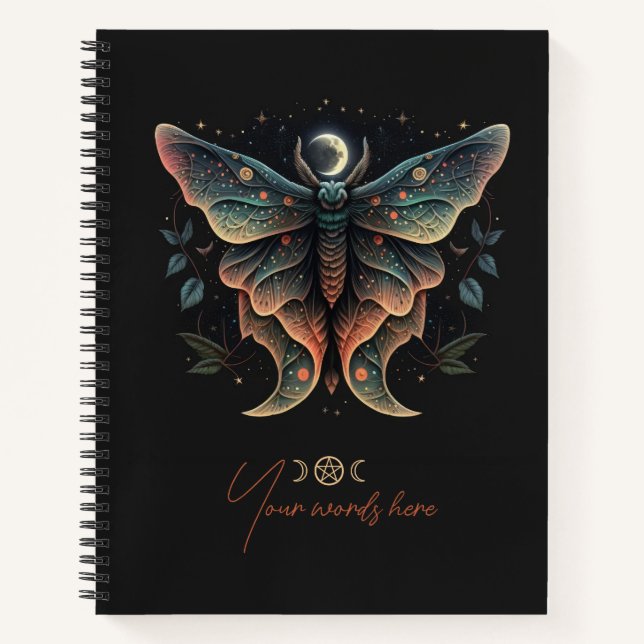 Cuaderno Crea Tu Propio Tótem de Polilla Lunar Celestial (Anverso)