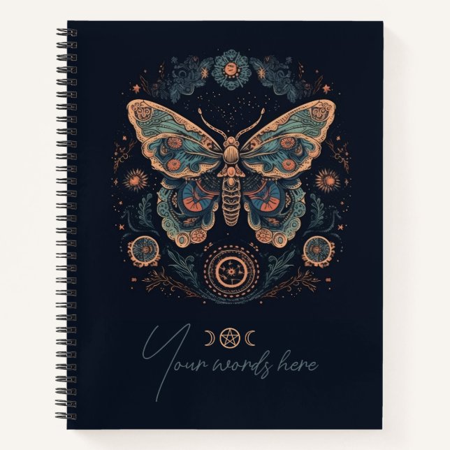 Cuaderno Crea tu propio tótem retro de polilla celestial co (Anverso)