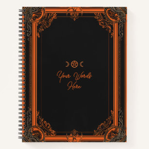 Cuaderno Crea tu propio verde oscuro naranja brillante