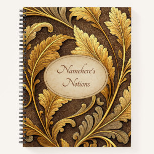 Cuaderno Crea Tu Propio Vino Antiguo con Relieve Dorado