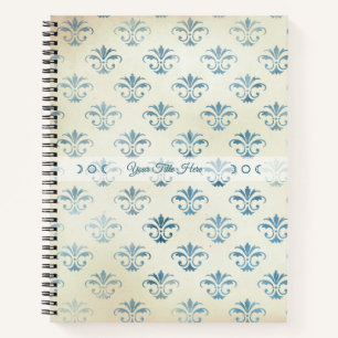 Cuaderno Crea tu propio vintage azul de flor de lis