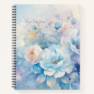 Cuaderno Crea tu ramo shabby chic de rosas rosadas y azules
