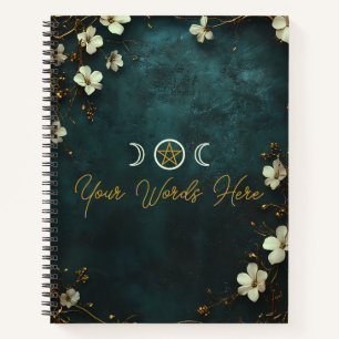 Cuaderno Crea tus propias flores de manzano de color azul v