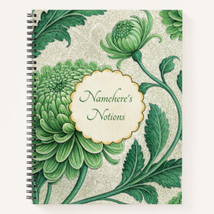 Cuaderno Crea tus propias flores de seda vintage en verde j