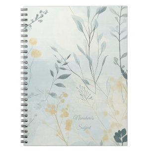 Cuaderno Crea tus propias flores doradas suaves minimalista
