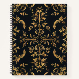 Cuaderno Crea tus propias flores ornamentales negras y dora