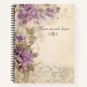 Cuaderno Crea tus propias flores silvestres moradas efímera