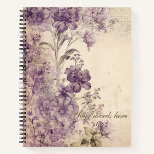 Cuaderno Crea tus propias flores silvestres púrpuras en per